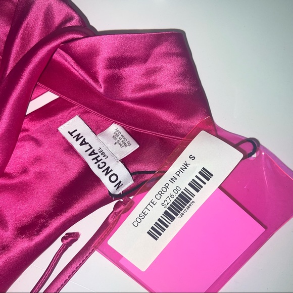 NONchelant HOT PINK silk top NWT - Picture 5 of 8